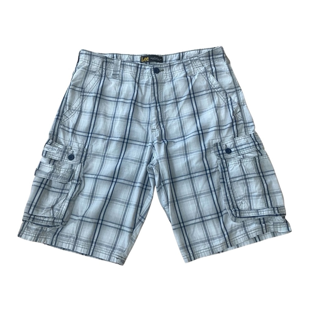 Y2K Lee Cargo Shorts Men’s Size 36 Plaid Cargo Shorts Vintage